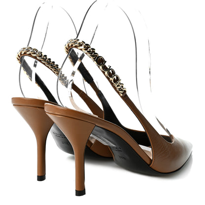 Gucci Malaga Kid Nappa Signoria Slingback Pumps 37.5 Luminous Wood 4 of 8
