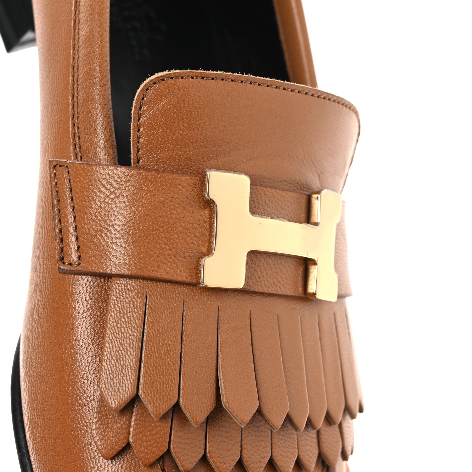 Hermes Goatskin Womens Royal Loafers 36 Naturel 12 of 13