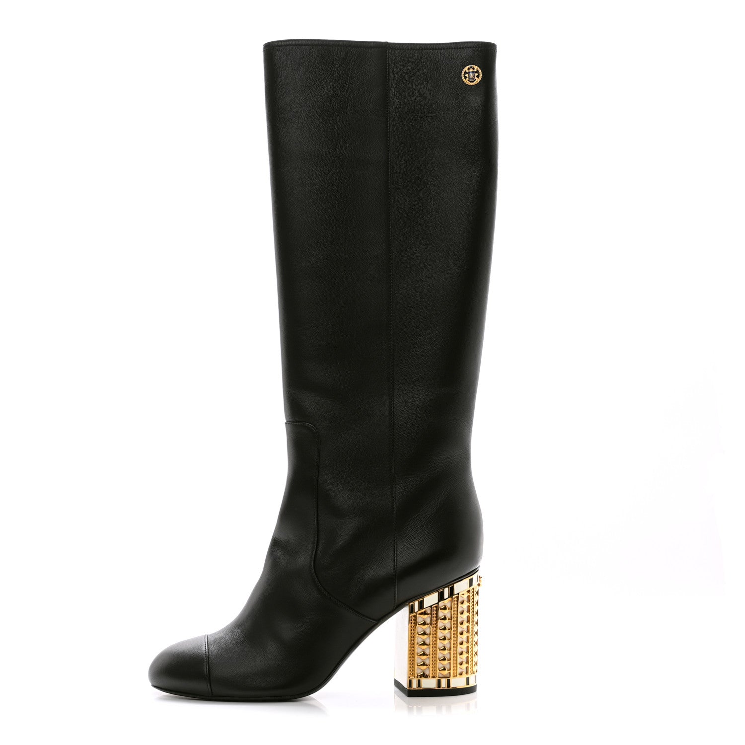 Chanel Lambskin Cap Toe Metiers D'Art High Boots 38 Black 1 of 10
