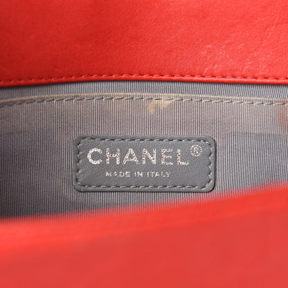 Chanel Calfskin Quilted Double Stitch Medium Boy Flap Red 18 of 20