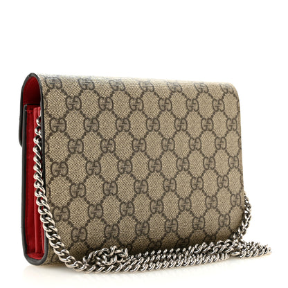 Gucci GG Supreme Monogram Mini Dionysus Chain Wallet Beige Vulcanic Red 3 of 13