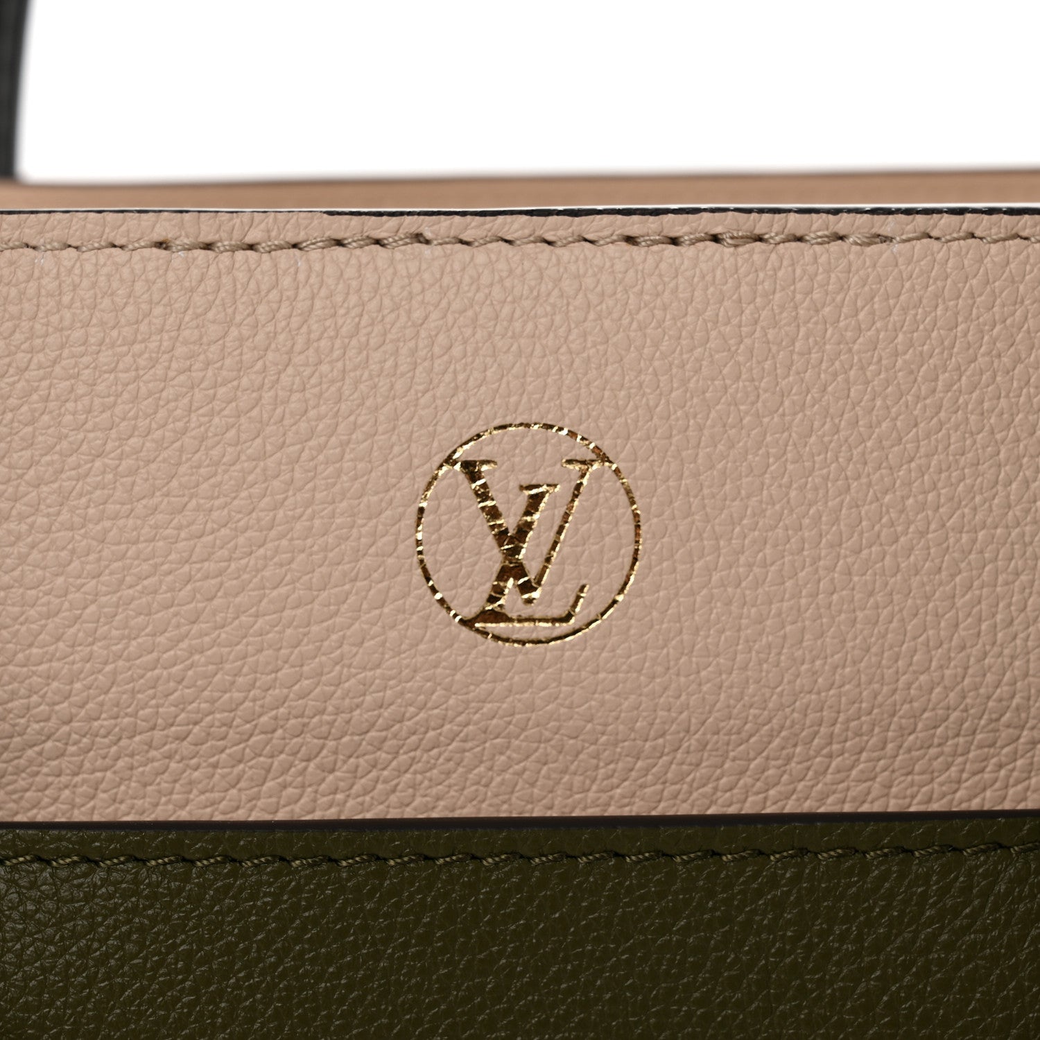 Louis Vuitton Calfskin Monogram On My Side MM Laurier Green Toffee Latte Beige 5 of 11