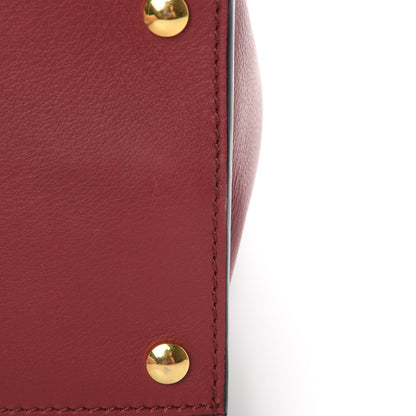 Burberry Smooth Calfskin Small Grommet Embossed Crest Bag Red 11 of 15