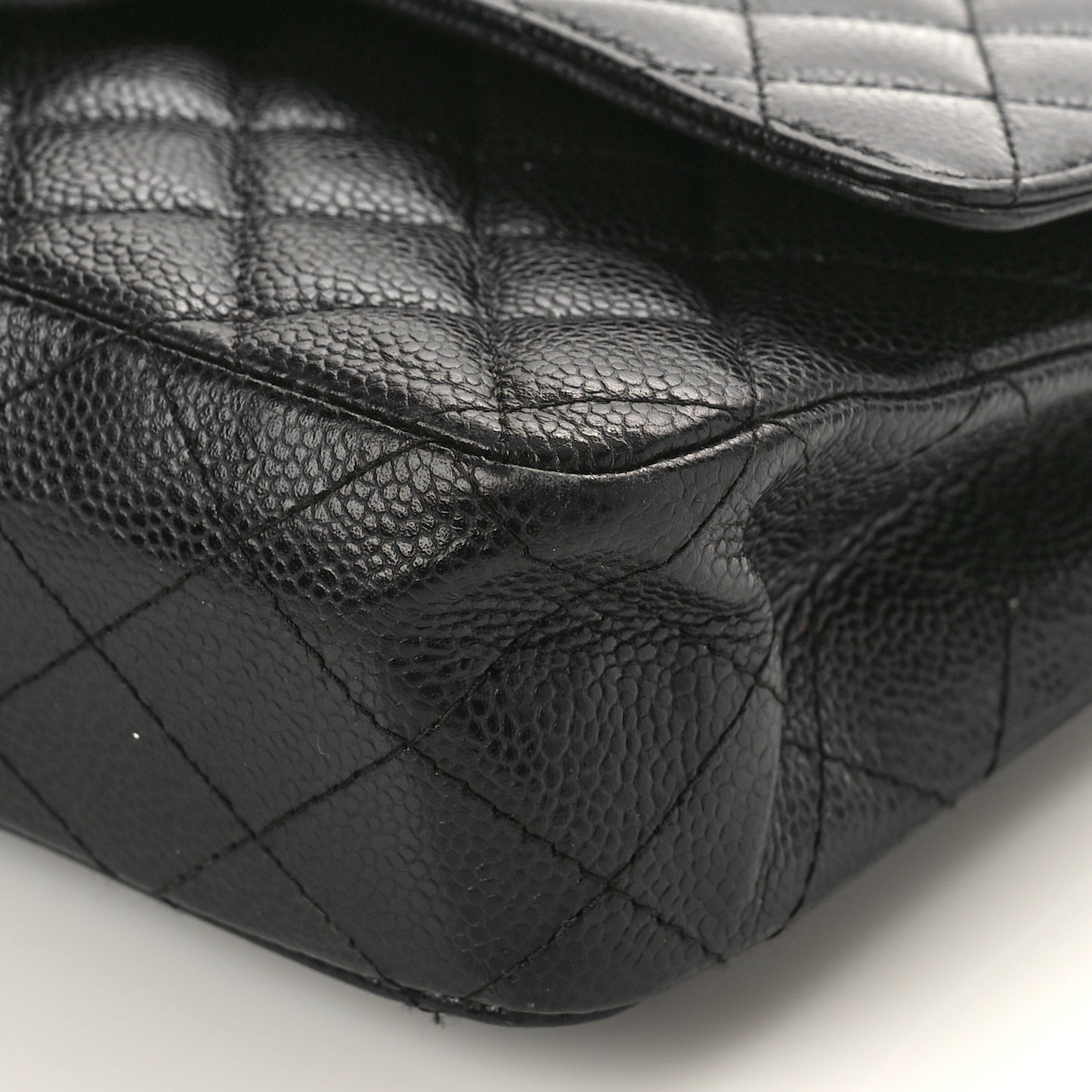 Caviar Quilted Medium Double Flap Black