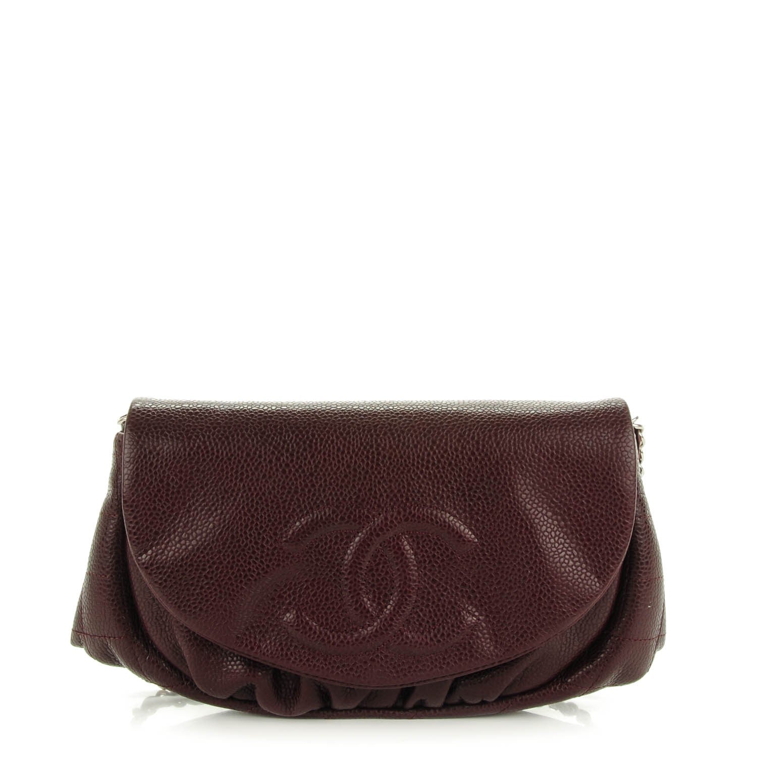 Chanel Caviar Half Moon Wallet On Chain WOC Bordeaux 1 of 8
