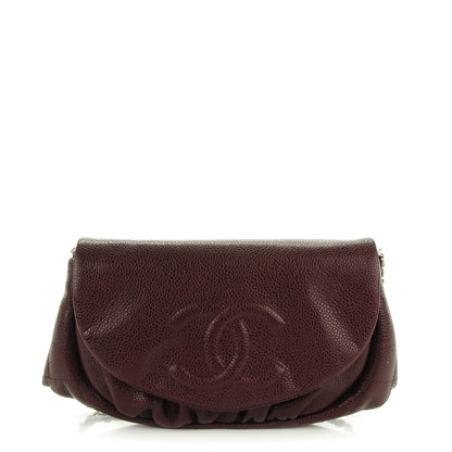 Chanel Caviar Half Moon Wallet On Chain WOC Bordeaux 1 of 8