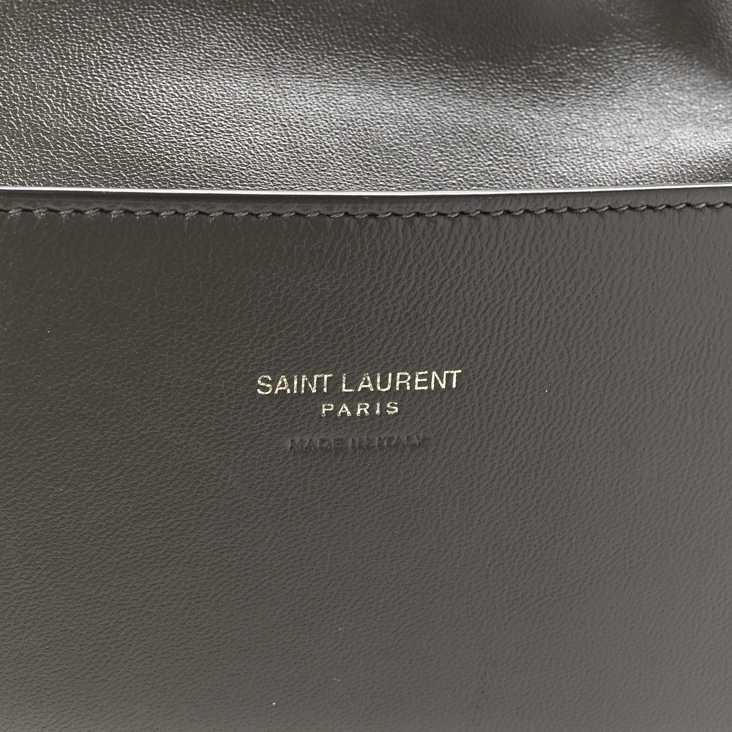Saint Laurent Smooth Calfskin Suede Medium Reversible Monogram Kate Satchel Grey Khaki 9 of 17