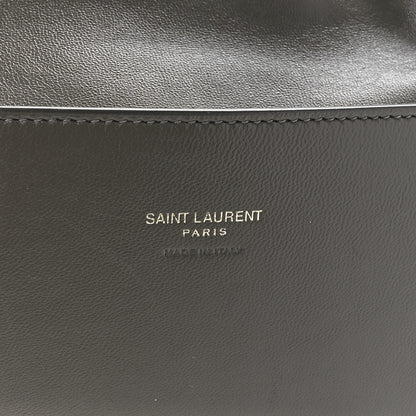 Saint Laurent Smooth Calfskin Suede Medium Reversible Monogram Kate Satchel Grey Khaki 9 of 17