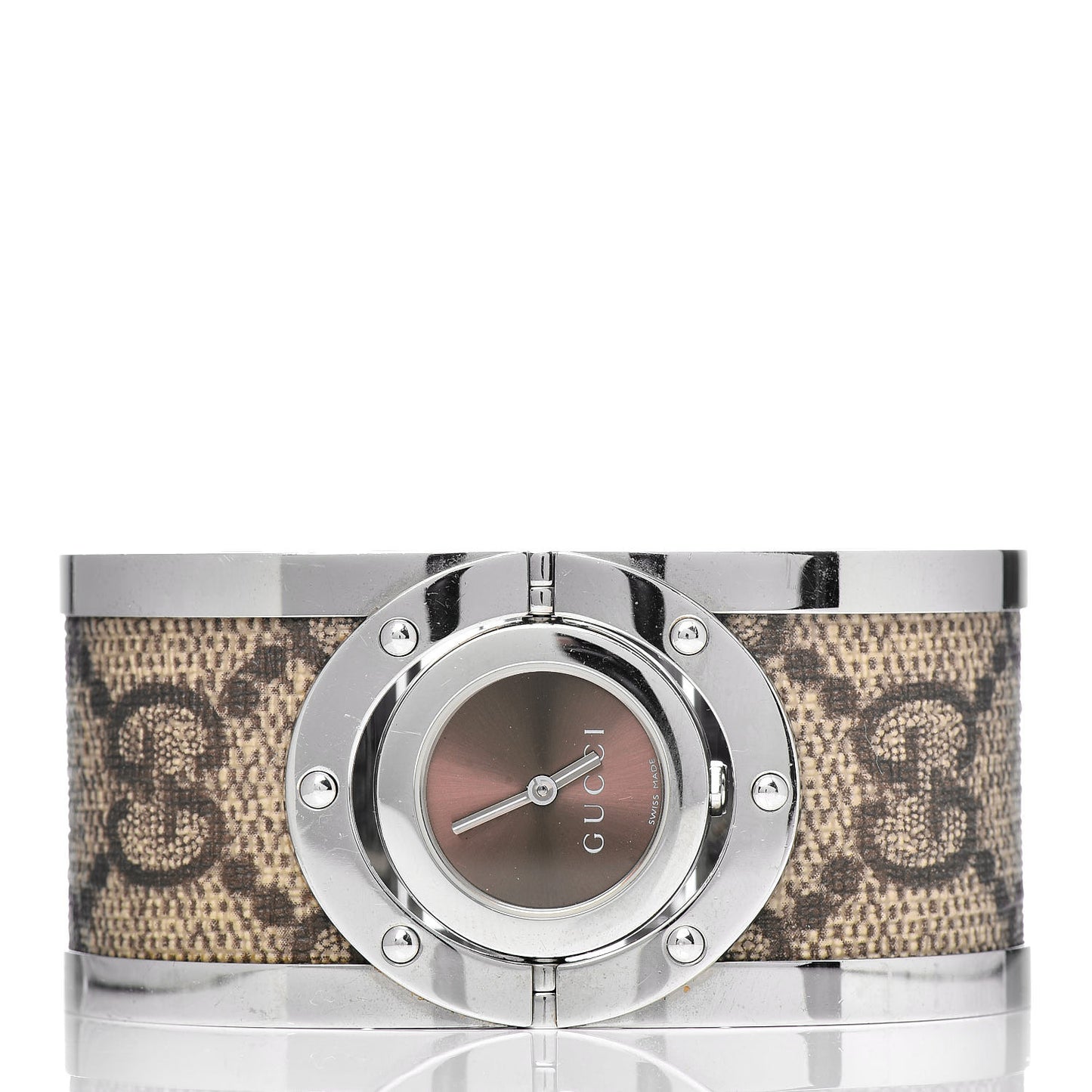 Stainless Steel Canvas 33mm Twirl Monogram Quartz Watch Brown