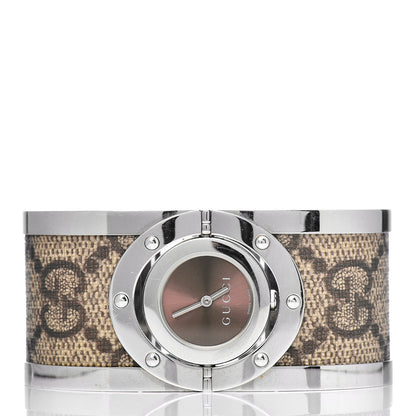 Gucci Stainless Steel Canvas 33mm Twirl Monogram Quartz Watch Brown 3 of 6
