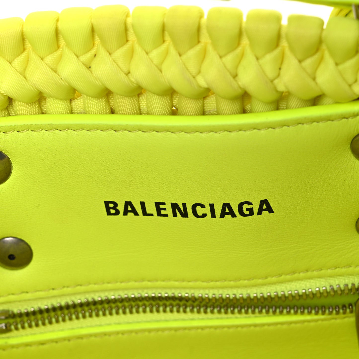 Faux Calfskin XXS Bistro Basket Fluo Yellow