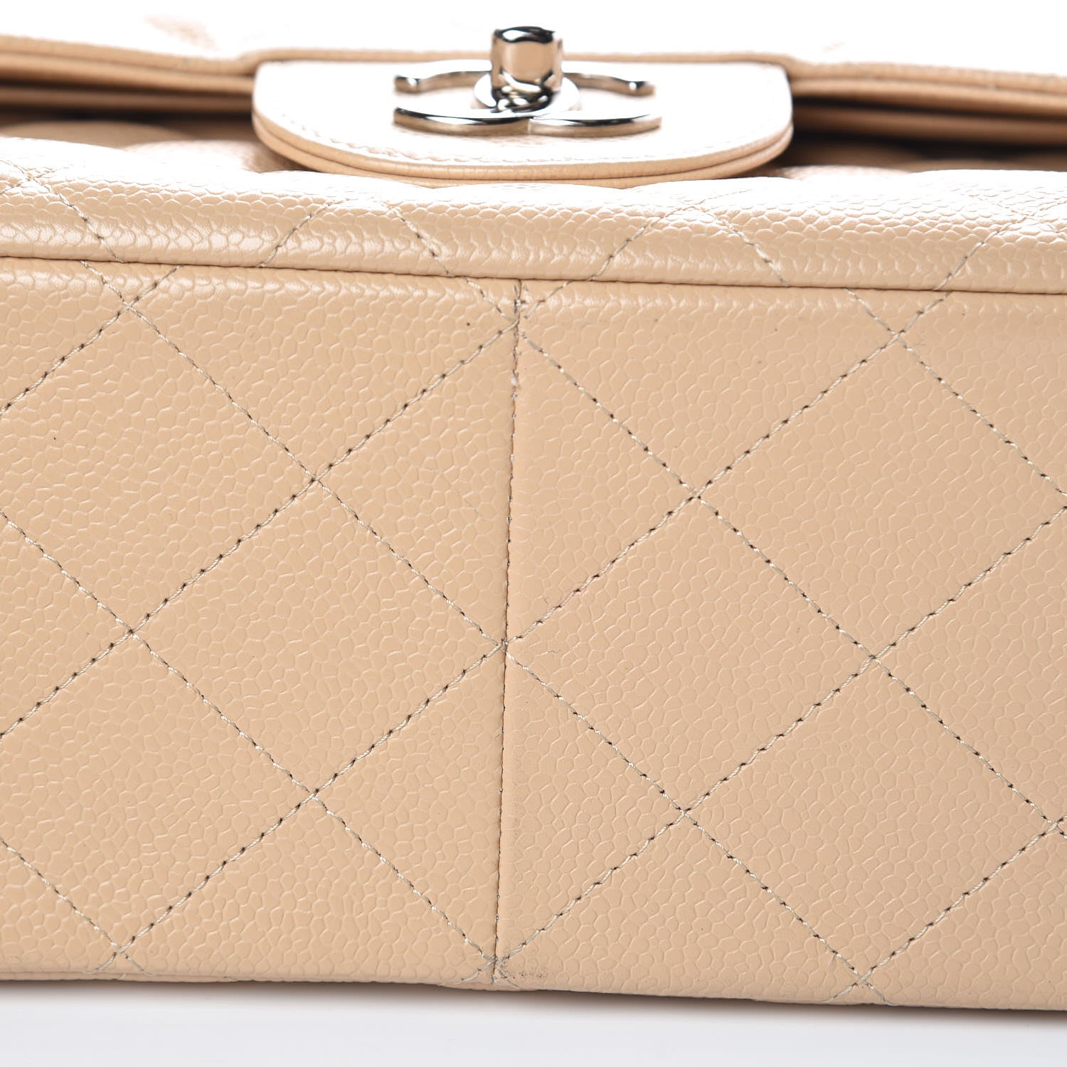 Chanel Caviar Quilted Jumbo Double Flap Beige Clair 9 of 10