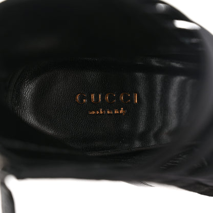 Gucci Nappa Kid Scamosciato Elastic Olimpia Open Toe Booties 37.5 Black 7 of 10