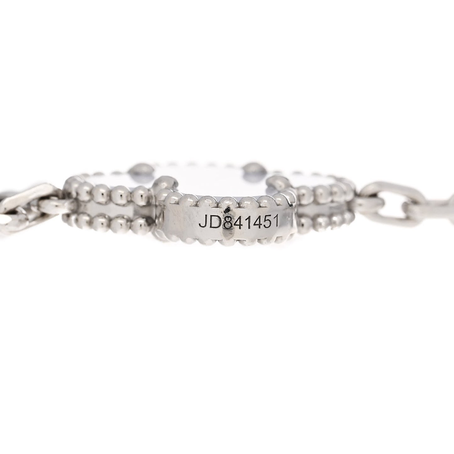 18K White Gold Chalcedony 5 Motifs Vintage Alhambra Bracelet