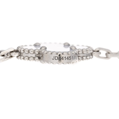 Van Cleef & Arpels 18K White Gold Chalcedony 5 Motifs Vintage Alhambra Bracelet 4 of 4