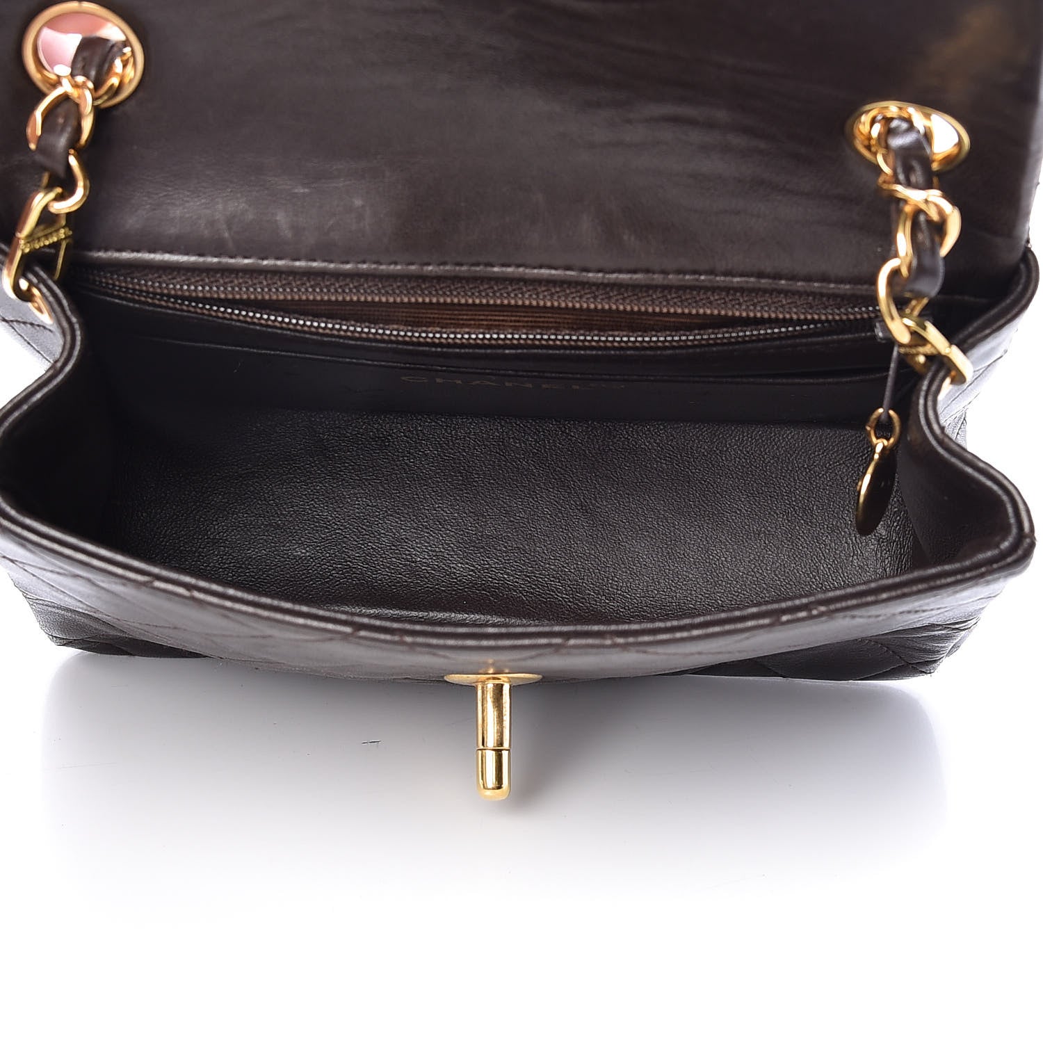 Chanel Lambskin Quilted Mini Square Flap Brown 5 of 16
