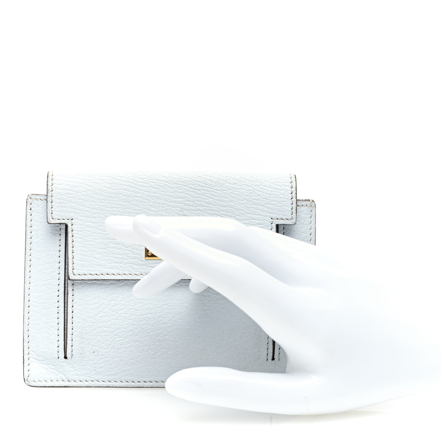 Chevre Mysore Kelly Pocket Compact Wallet Bleu Brume