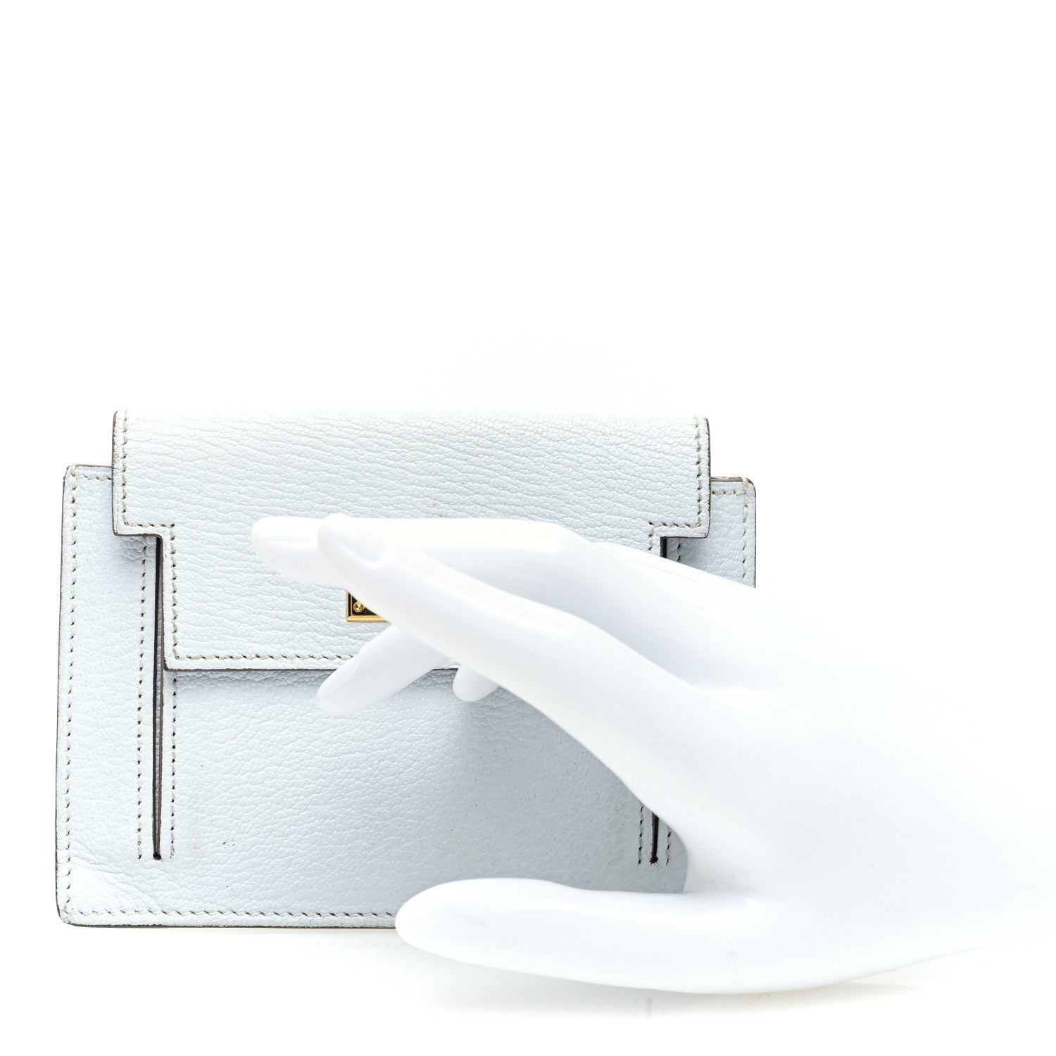 Hermes Chevre Mysore Kelly Pocket Compact Wallet Bleu Brume 2 of 7