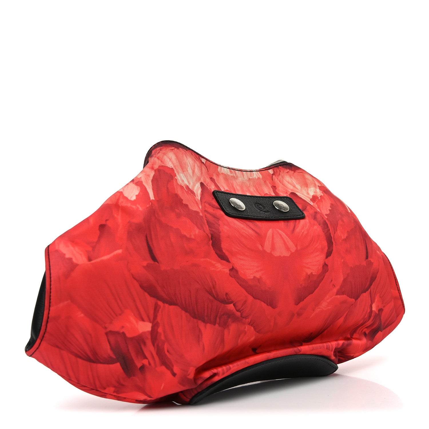 Alexander McQueen Silk Floral Print Clutch Red Multicolor 3 of 10