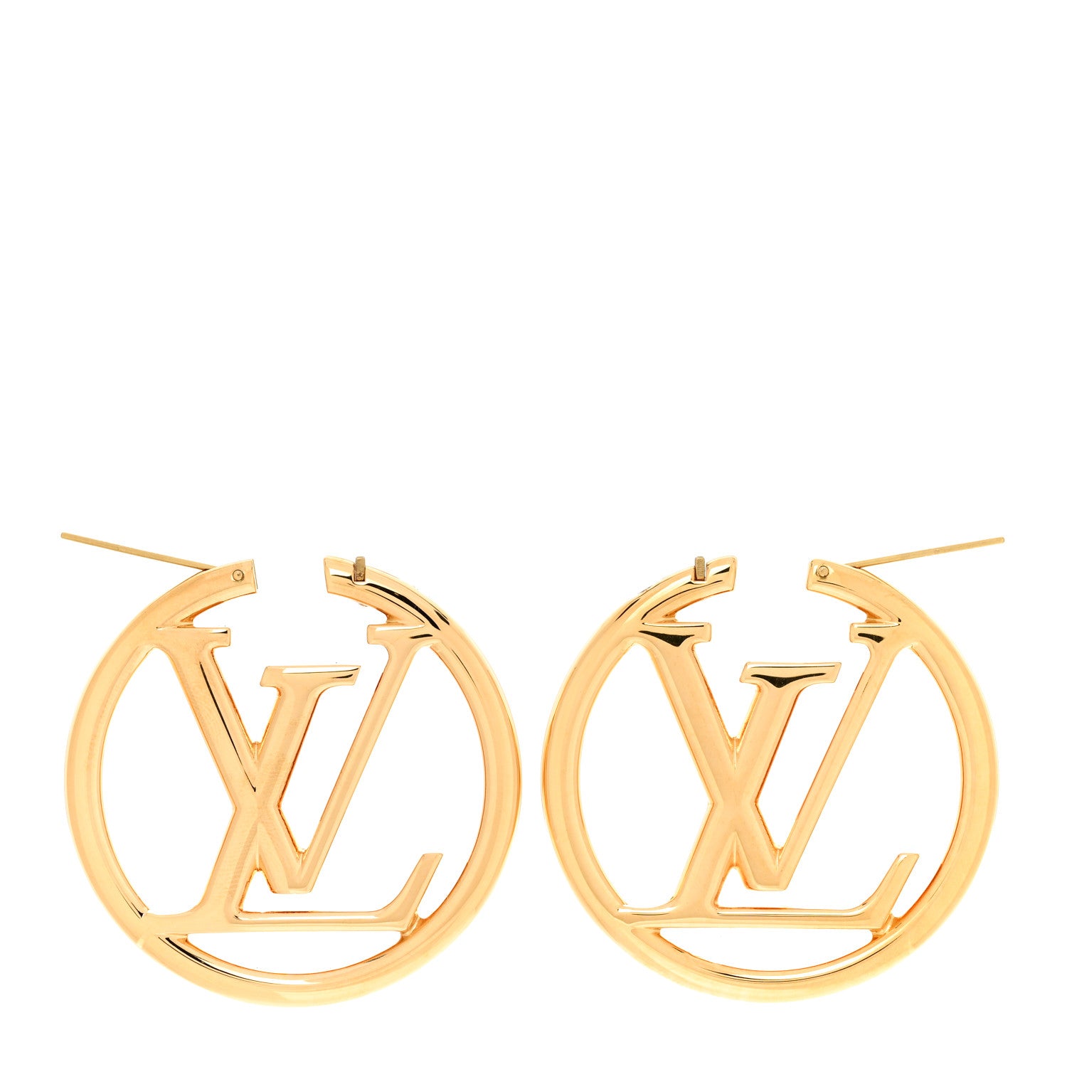 Louis Vuitton Metal Louise Hoop Earrings Gold 3 of 5