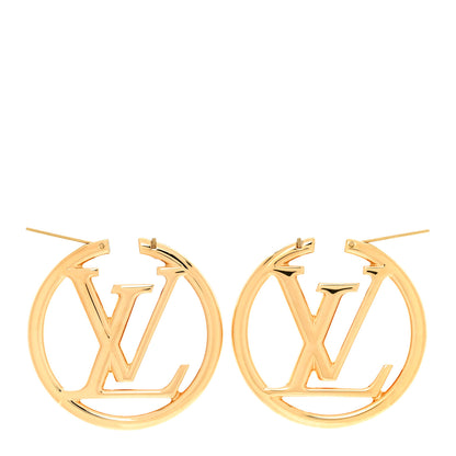 Louis Vuitton Metal Louise Hoop Earrings Gold 3 of 5