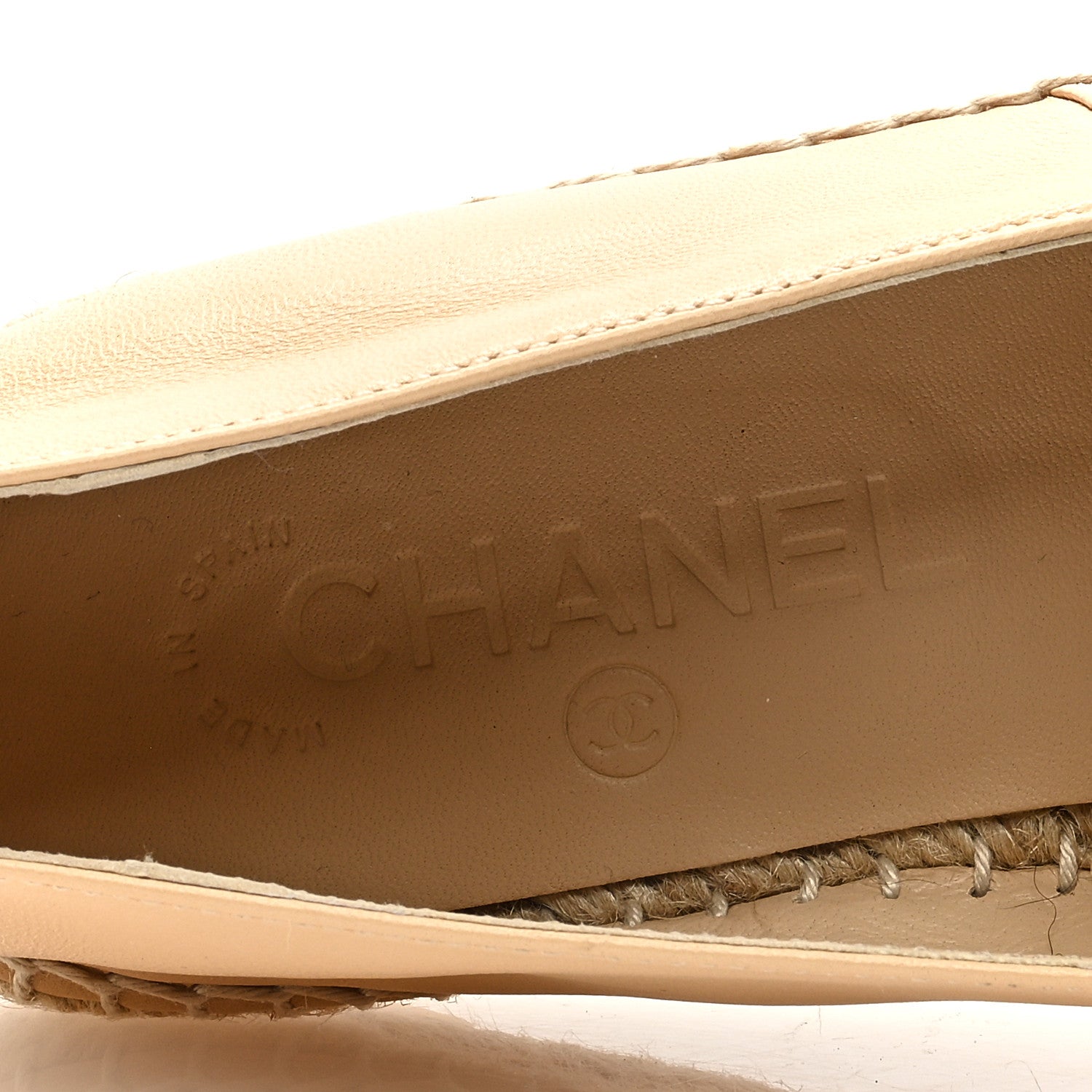 Chanel Lambskin CC Espadrilles 37 Beige Black 7 of 8