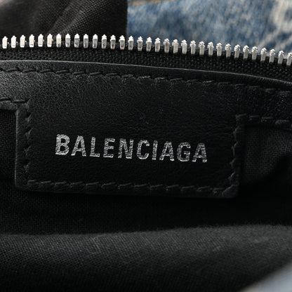 Balenciaga Denim BB Monogram Neo Cagole City Handbag Blue 7 of 17