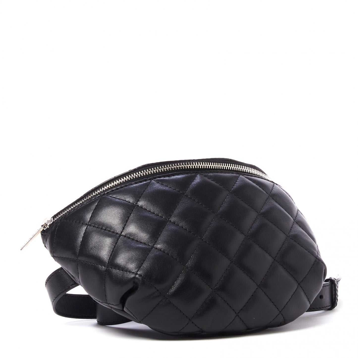 Calfskin Quilted Waist Belt Bag Black