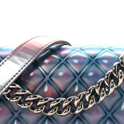 Chanel Iridescent Patent Calfskin PVC Quilted Small Boy Flap Light Purple 8 of 10