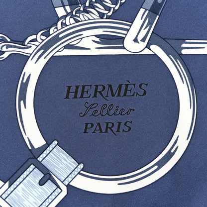 Hermes Silk Eperon D'Or Giant Pointe Triangle Scarf Bleu Ciel Parma 2 of 6