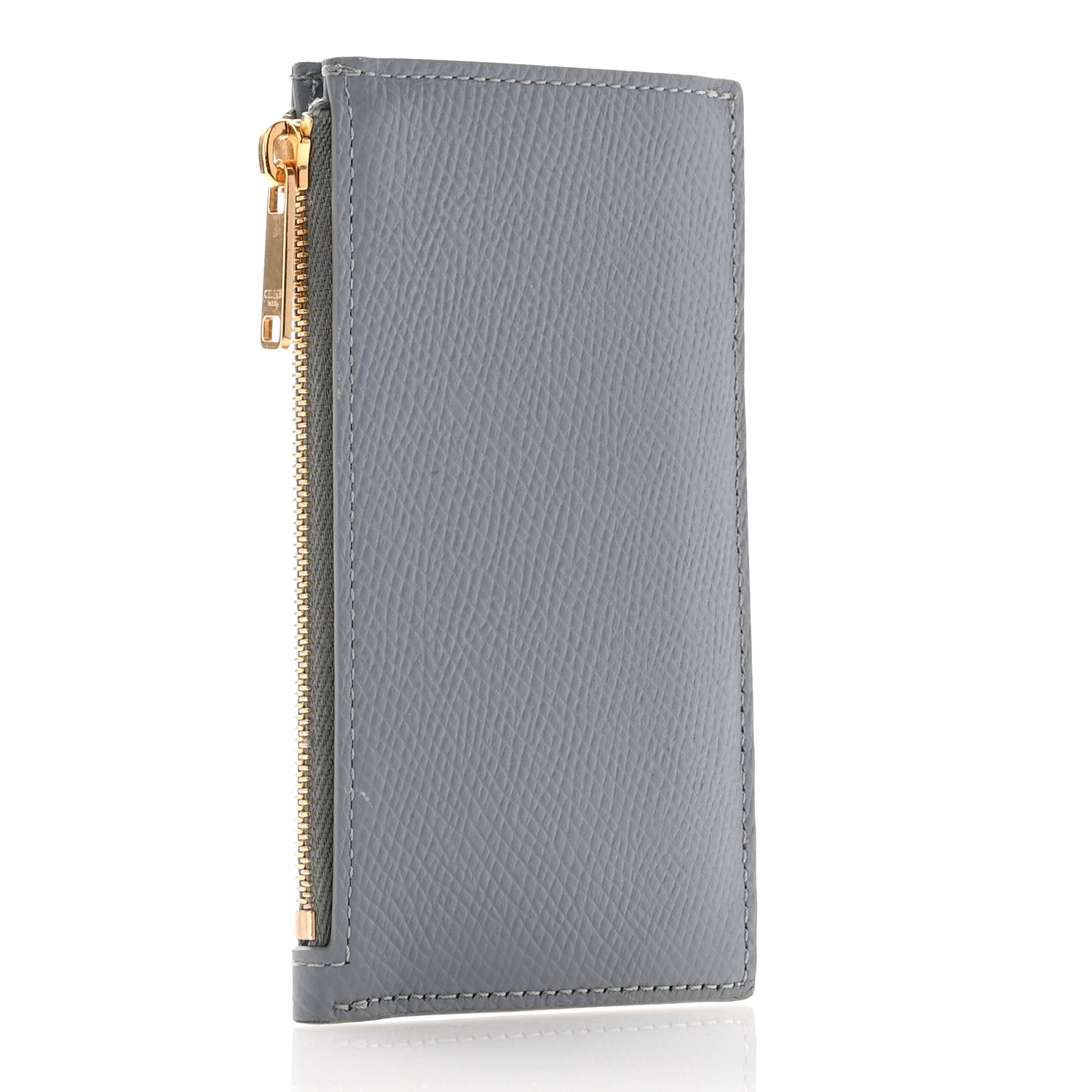 Celine Grained Calfskin Zipped Card Holder Grey 3 of 9