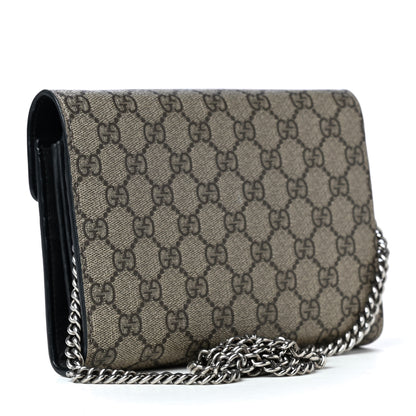 Gucci GG Supreme Monogram Mini Dionysus Chain Wallet Beige Black 2 of 5