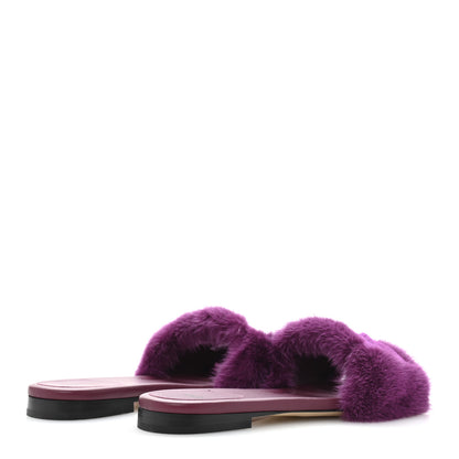 Fendi Mink FF Baguette Slide Sandals 37 Purple 5 of 8