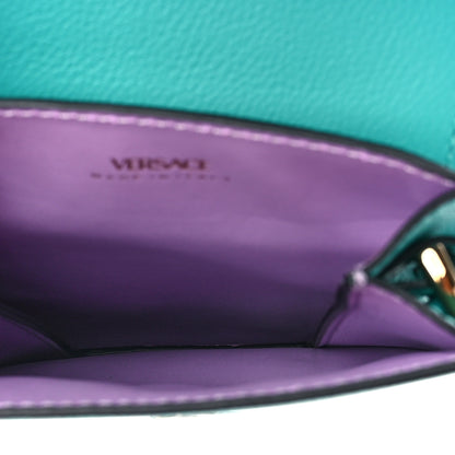 Versace Calfskin La Medusa Chain Crossbody Phone Pouch Turquoise 5 of 9