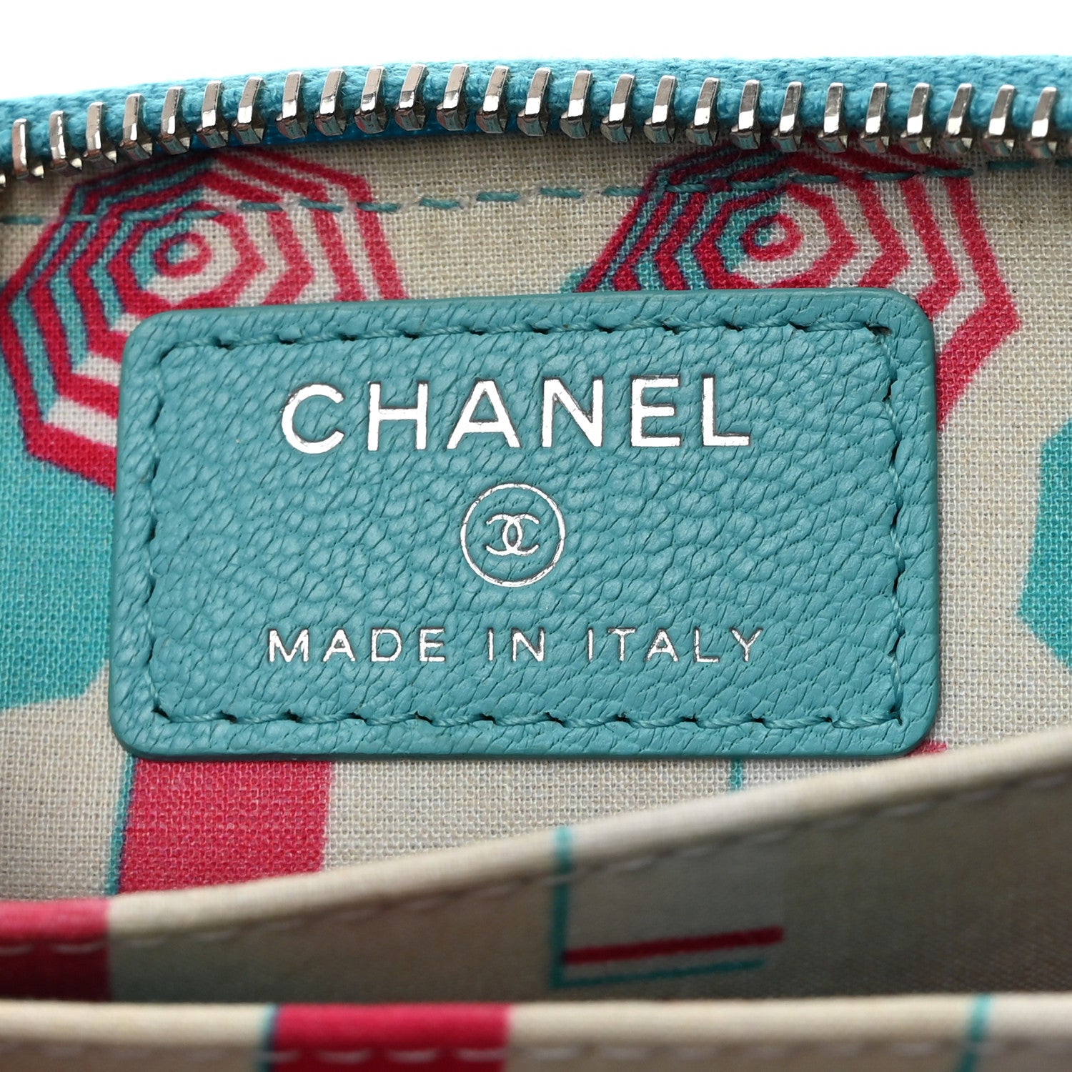 Chanel Goatskin Camellia Zip Coin Purse Blue 6 of 8