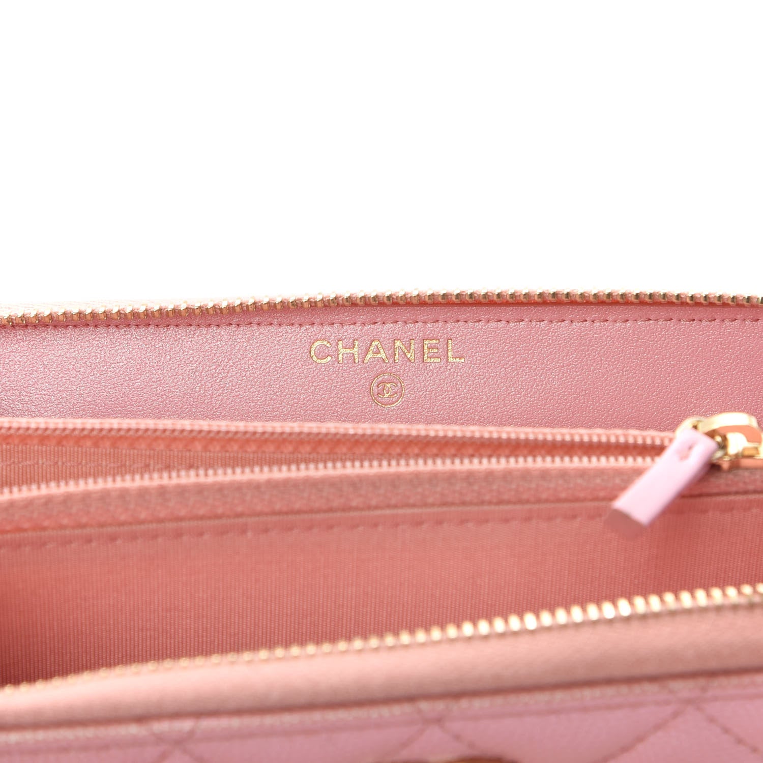 Chanel Iridescent Caviar Quilted Medium Zip Around Wallet Pink 6 of 9