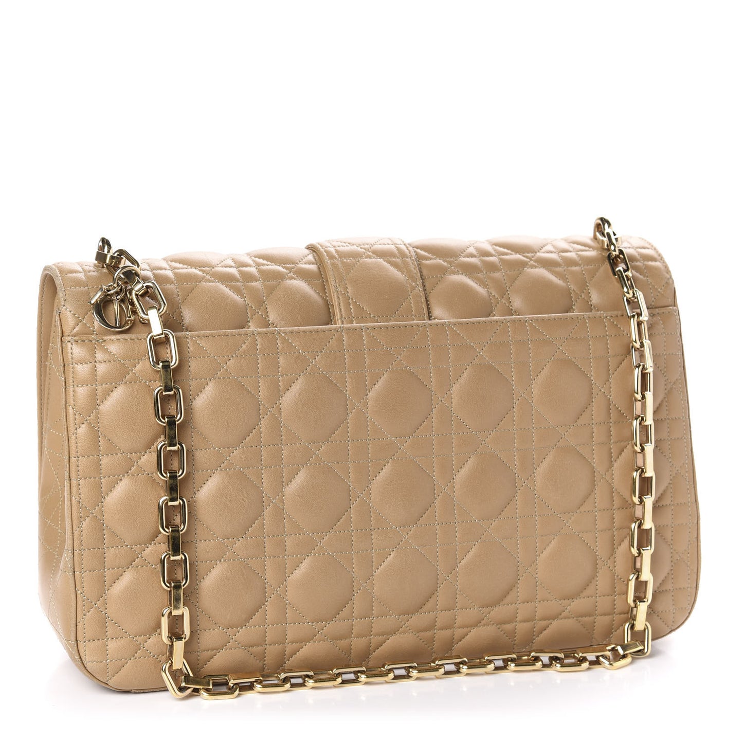 Lambskin Cannage Large Miss Dior Flap Beige