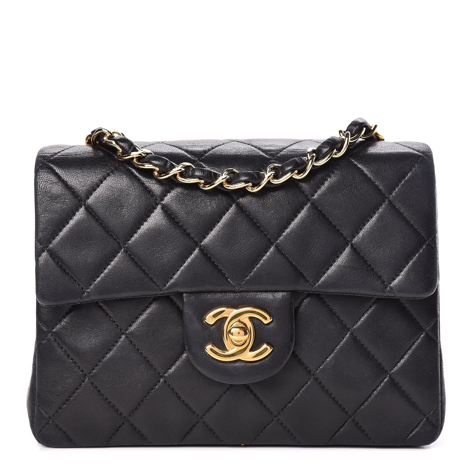 Chanel Lambskin Quilted Mini Square Flap Black 1 of 11