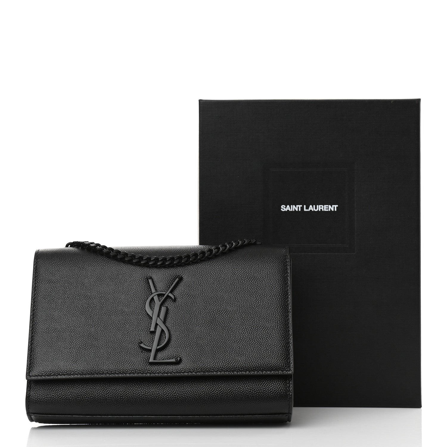 Saint Laurent Grain De Poudre Small Monogram Kate Satchel Black 9 of 9