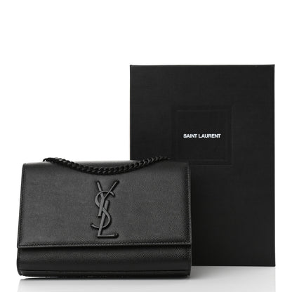 Saint Laurent Grain De Poudre Small Monogram Kate Satchel Black 9 of 9