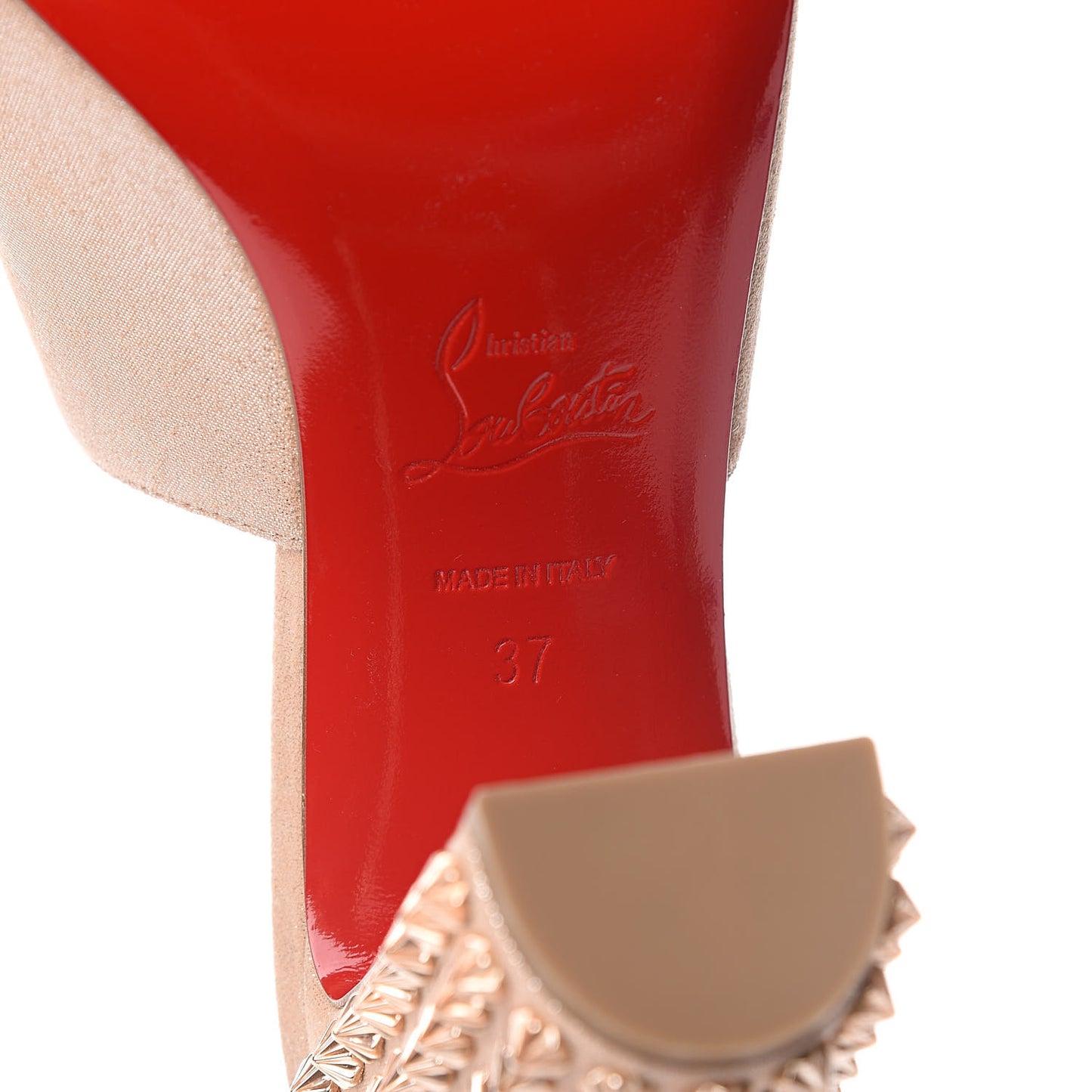 Glitter Spike Peep Toe Mule 37 Pink