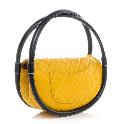 Chanel Quilted Lambskin Small Hula Hoop Flap Yellow 3 of 9