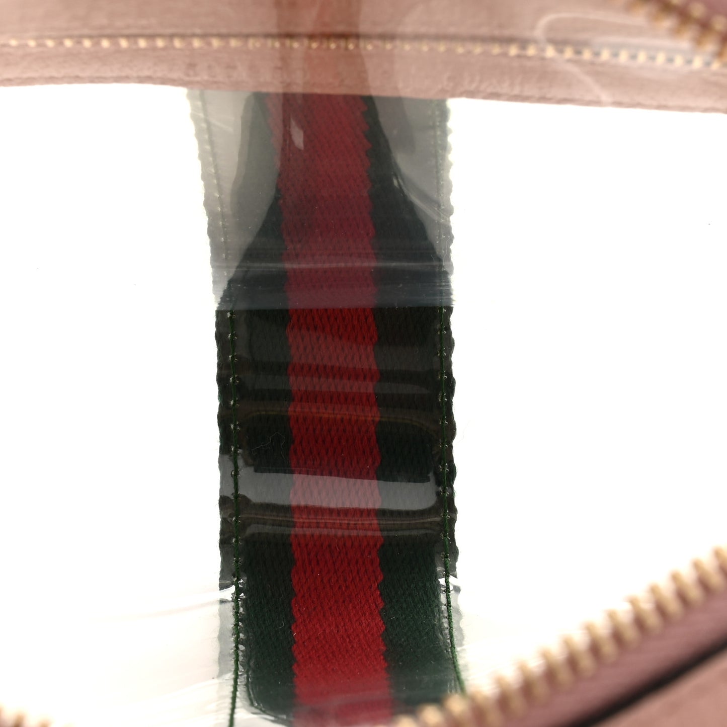 Vinyl Web Mini Ophidia Transparent Shoulder Bag Perfect Pink