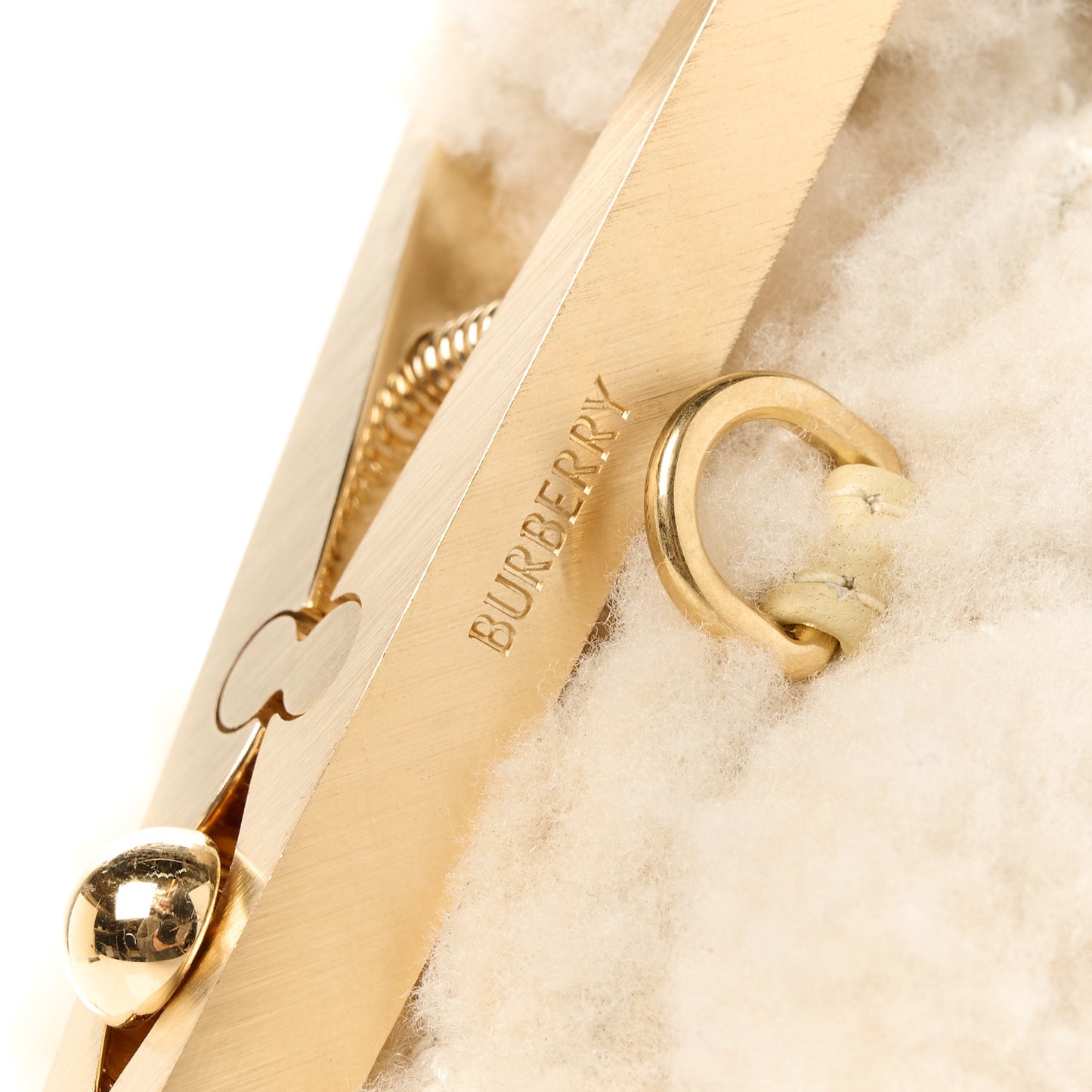 Shearling Peg Micro Duffle Bag Ecru
