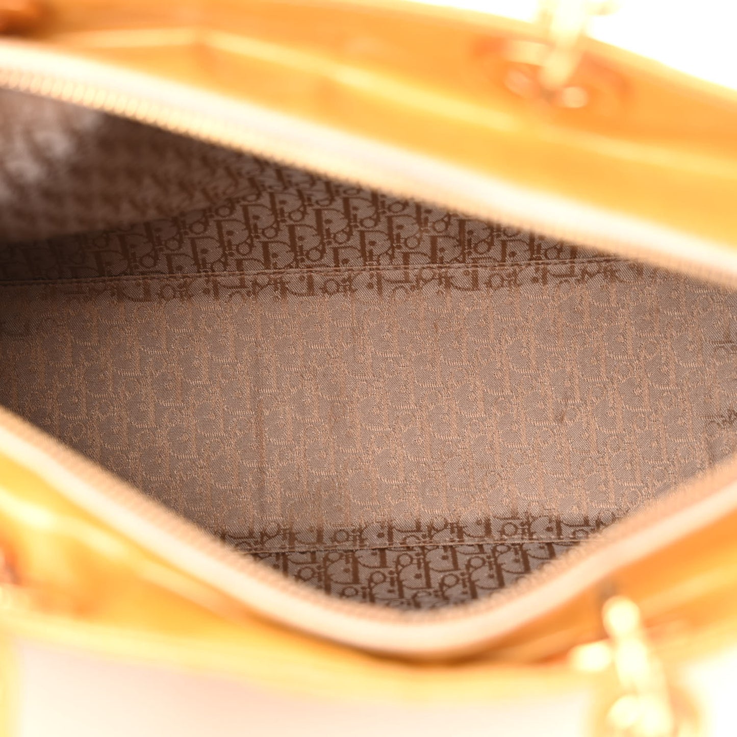 Patent Cannage Large Lady Dior Beige