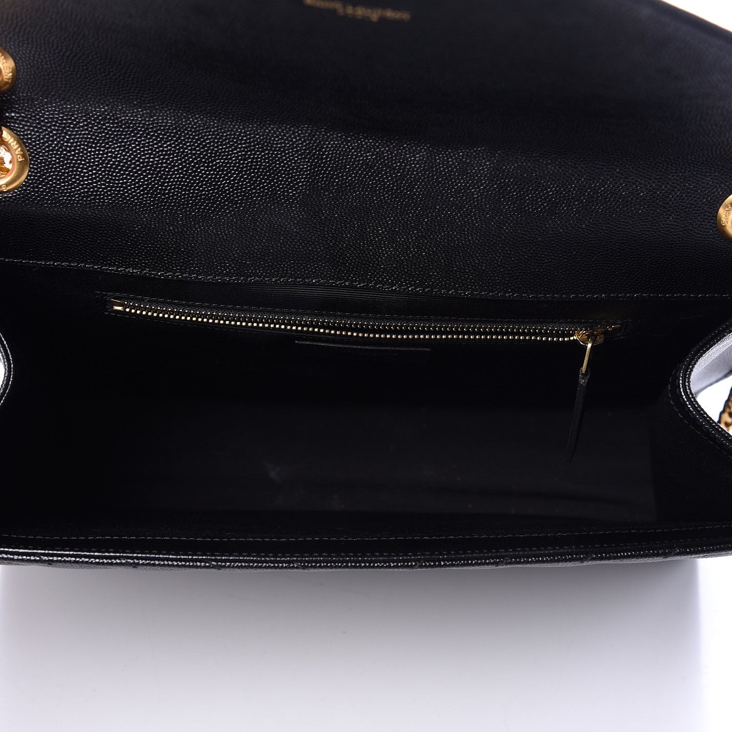 Saint Laurent Grain De Poudre Matelasse Chevron Large Monogram Satchel Black 5 of 11