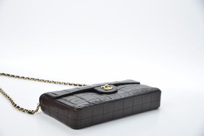Chanel Lambskin East West Chocolate Bar Flap Dark Brown 5 of 20
