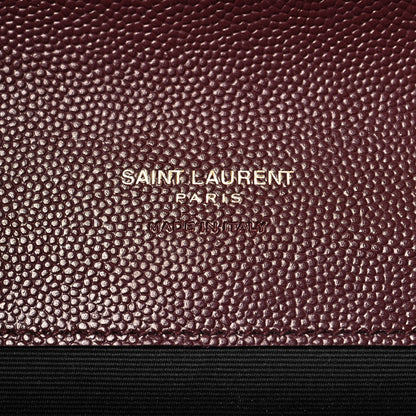 Saint Laurent Grain De Poudre Matelasse Chevron Monogram Envelope Clutch Rouge Legion 6 of 10