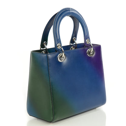 Christian Dior Box Calfskin Gradient Medium Lady Dior Purple Blue Green 3 of 9