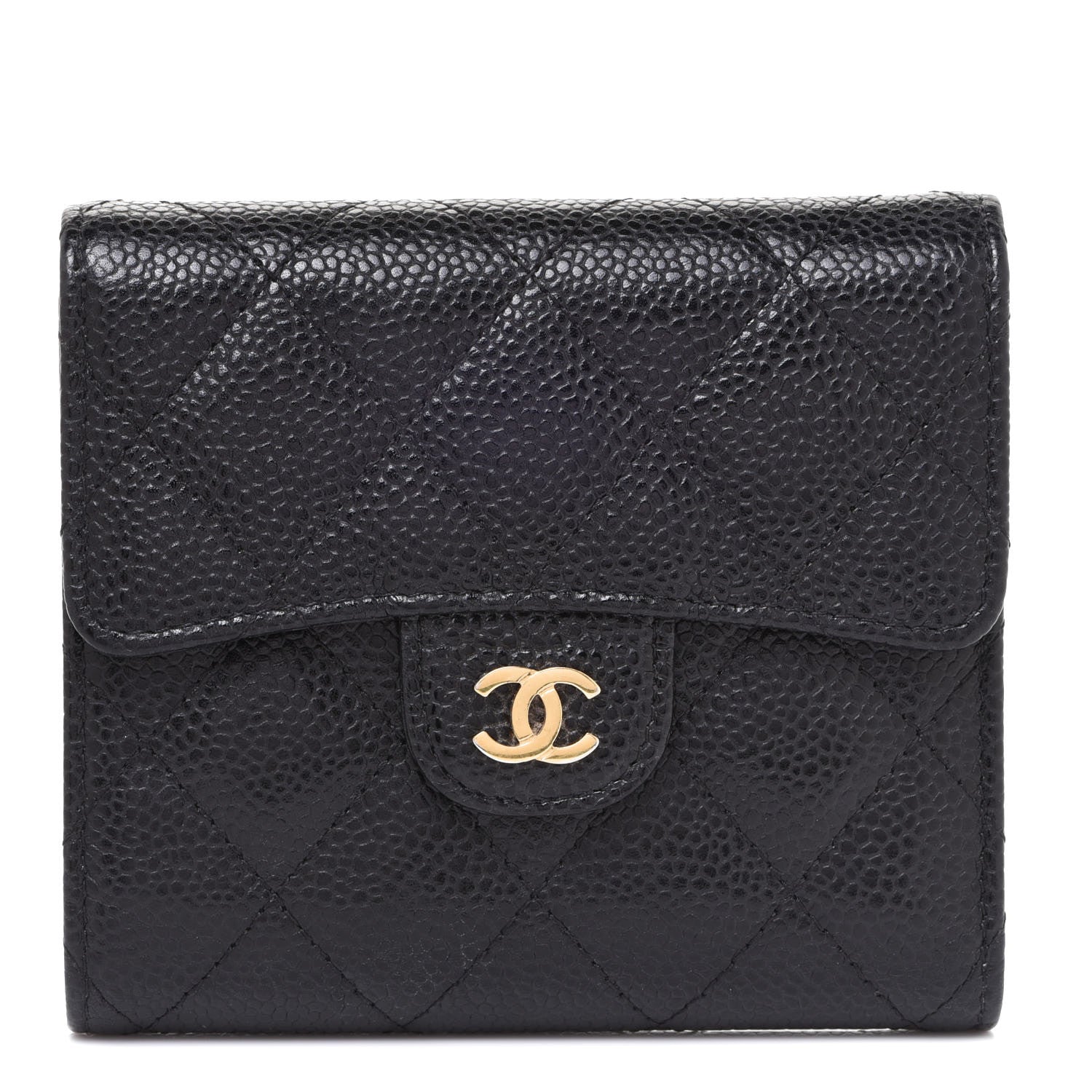 Chanel Caviar Quilted Compact Flap Wallet Black 1 of 9